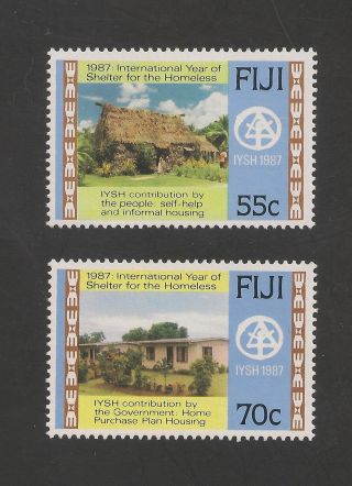 Fiji 572 - 573 Vf - 1987 55c To 70c Government House photo