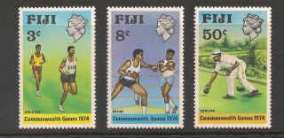 Fiji 341 - 343 Vf - 1974 35c To 50c 10th British Commonwealth Games photo
