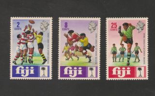 Fiji 330 - 332 Vf - 1973 2c To 25c 50th Anniv.  Of Fiji Rugby Union photo
