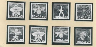 Tonga - 1995 - Bromide Setorchids Sc 907 - 914 Merry Christmas & Happy 1996 - Og - photo
