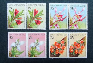 Papua Guinea: Sg.  531/4 - 1986 Orchids - Pairs - - Flora/thematic photo