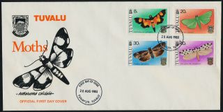 Tuvalu 138 - 41 Fdc Insects,  Moths photo