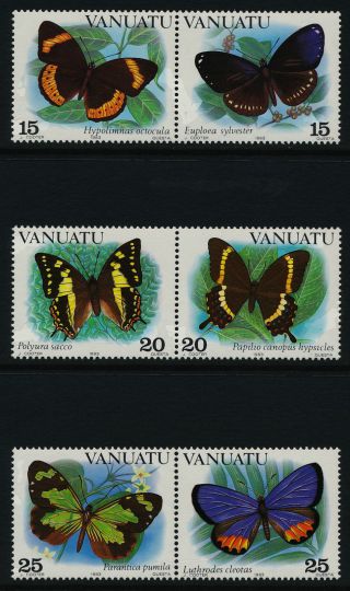 Vanuatu 346 - 8 Horizontal Pair Butterflies photo