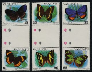 Vanuatu 346 - 8 Gutter Pairs Butterflies photo