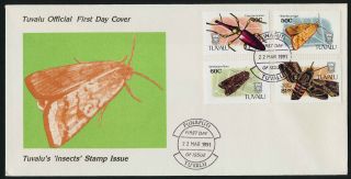 Tuvalu 566 - 9 Fdc Insects,  Moths photo