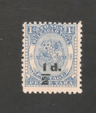 Tonga 16 (sg 19) Fvf - 1893 1/2p On 1p - Black Surcharge - Scv $50 photo