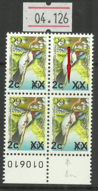 Fiji Stamp : 2c.  /6c Scott 1153a (var) Opt Inverted With R2c7 Variety (04.  126)) photo