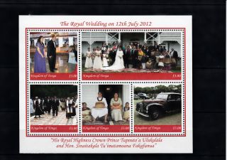 Tonga 2012 Royal Wedding 5v Sheet Hrh Crown Prince Tupouto ' A Ulukalala photo