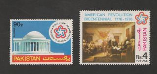 Pakistan 408 - 409 Vf - 1976 American Bicentennial - Scv $6.  00 photo
