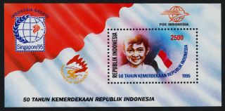 Indonesia 1612a Boy,  Flag O/p photo