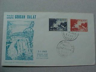 Vietnam Old Fdc 1963 ThÁc Chute Gougah Dalat Waterfall Please See Pictures photo