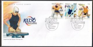 Malaysia 2006 Kl ' 06 9th Fespic Games Swimming Tennis Running Fdc Cover photo