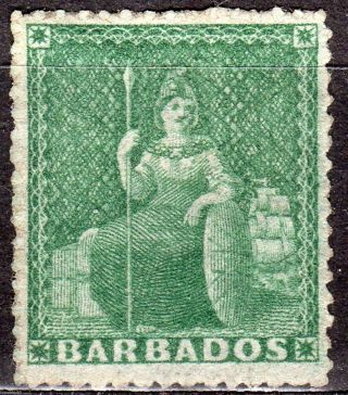 Barbados 15 1861 1/2p Green Mh photo