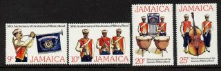 Jamaica 431 - 4 - Military Band,  Music,  Flag,  Crest,  Uniforms photo
