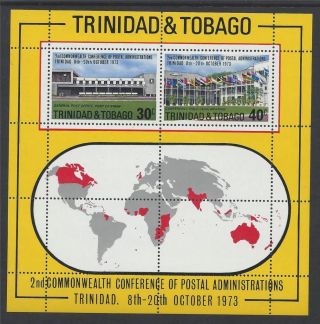 Trinidad & Tobago 1973 Ms447 Conference Postal Admin Mini Sheet A 022 photo