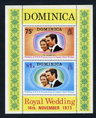 Dominica 1973.  Royal Wedding.  Minisheet Ms396. .  Og. photo