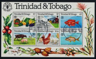 Trinidad & Tobago 353a - World Food Day,  Fish,  Poultry,  Animals,  Fruit photo