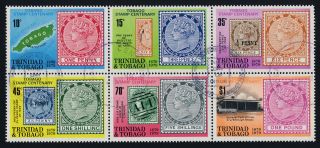 Trinidad & Tobago 317a Block - - Stamp On Stamp,  Map,  Ship photo