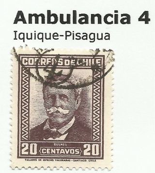 Chile - Railway Postmarks.  Ambulancia 4.  Iquique - Pisagua. photo