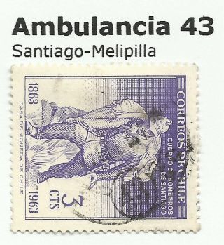 Chile - Railway Postmarks.  Ambulancia 43.  Santiago - Melipilla. photo