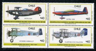 Chile 1990 Sc 1416 - 9 Airplanes Fighters photo