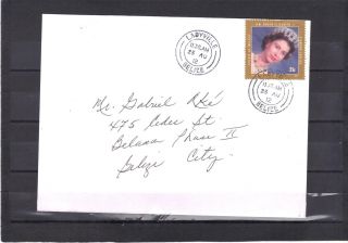 Belize - Cover With The 25c Queen Elizabeth Stamp Cancelled In Ladyville photo