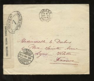 El Salvador 1916 Censored Cover To France. . .  1915 Surcharges Franking photo