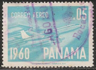1961 Panama: Air Mail - Scott C240 - Boeing 707 Airliner (. 05b Light Blue) photo