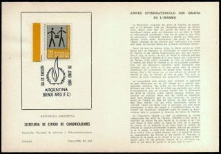 Argentina Universal Declaration Of Human Rights Issue French English Leaflet photo