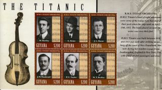 Guyana 2013 Titanic Orchestra 6v M/s Sinking Centenary Boats Ships Iceberg photo