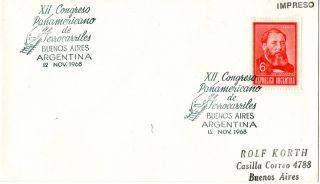 1968 Argentina 12th Pan America Railway Congress First Day Cover Shs photo