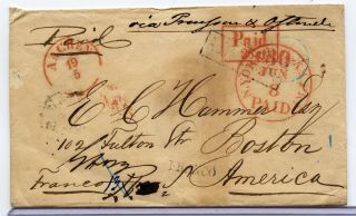 Packet Ship Mail France To United States 1854 photo