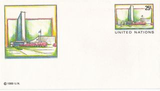 United Nations 1989 25c Pre Paid Envelope Small York photo