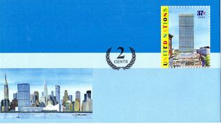 United Nations 2006 37c + 2c Pre Paid Envelope Small / York photo