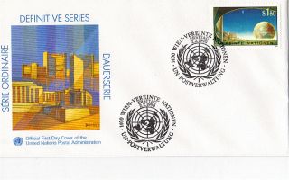 United Nations 1990 S1.  50 Definitive Value First Day Cover Vienna Shs photo