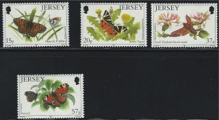 Jersey Sc568 - 571 Various Butterflies &moths 199` photo