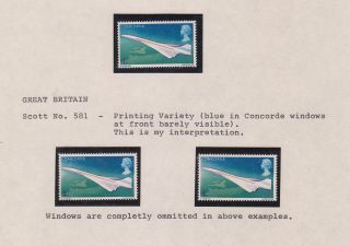 3 1967 Goaman Harrison 1st Flight Concorde Stamp Variations - 4d - Cockpit Windows photo