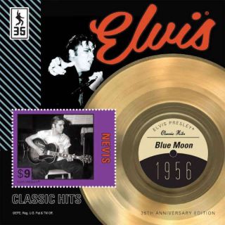Nevis - Elvis Presley,  Blue Moon - Stamp Souvenir Sheet - Nev1206s photo