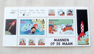 Netherlands 1999 Tintin ' Men On The Moon ' Souvenir Sheet - Limited Edition - photo