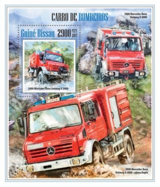Guinea - Bissau - 2013 Fire Trucks Stamp Souvenir Sheet Gb13507b photo
