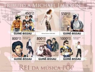 Guinea - Bissau - Michael Jackson Oprah,  Mccartney 5 Stamp Sheet Gb9416a photo
