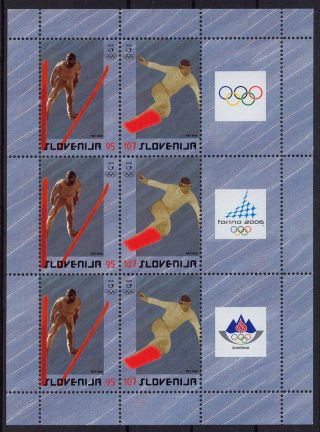 Slovenia Winter Olympic Games Torino 2006 Miniature Sheet Michel 574 - 575 photo