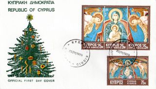 Cyprus 23 November 1970 Christmas Illustrated First Day Cover Cds photo
