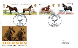 5 July 1978 Shire Horses Post Office First Day Cover Sport Of Kings Brighton Shs photo