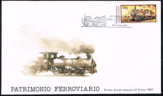 Chile Fdc Cover 1987 1209 Locomotive Railways photo