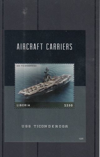 Liberia 2012 Aircraft Carriers 1v S/s Ships Military Uss Ticonderoga photo