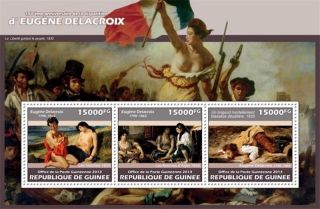 Guinea - 2013 Delacroix 150th Anniversary - 3 Stamp Sheet - 7b - 2295 photo