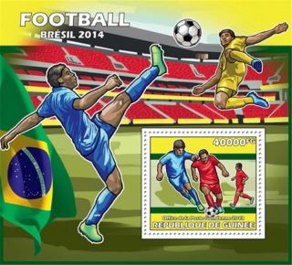 Guinea - 2013 Football Brazil 2014 - Stamp Souvenir Sheet - 7b - 2300 photo