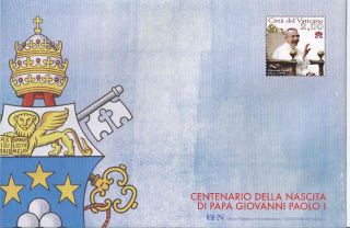 2013 Vatican Philatelic Envelope - Centenary Of The Birth Of Pope John Paul I photo