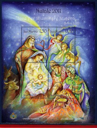 Sm - 11 - 8 San Marino 2011 - Christmas - Religion - Crib - Souvenir Sheet photo